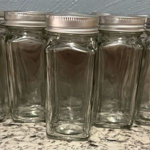 French Square Glass Spice Jars (16)